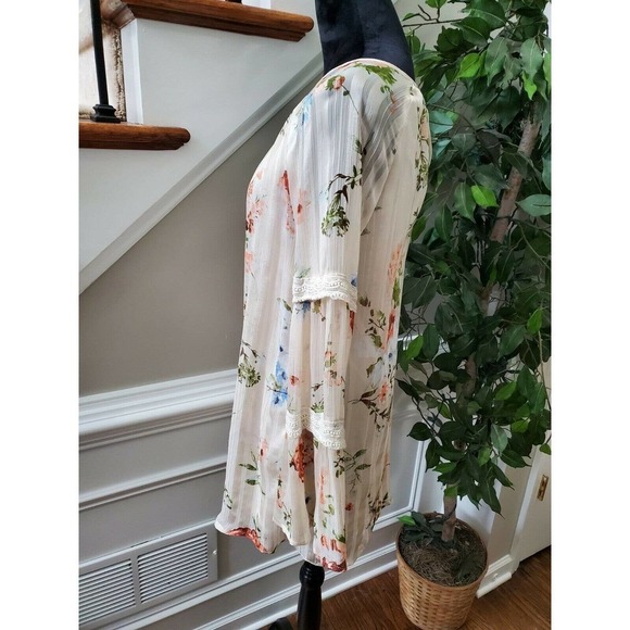 One Love Women's Multicolor Polyester Round Neck Long Sleeve Ruffle Top Size S - Picture 6 of 11